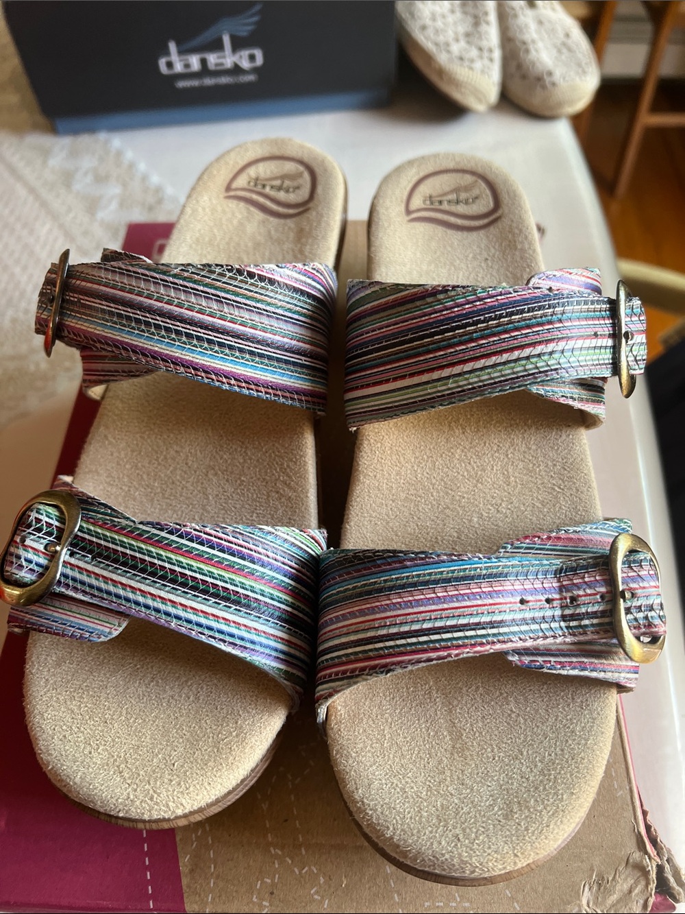 Dansko Multistripe Adjustable Double-Band Sandal NWT